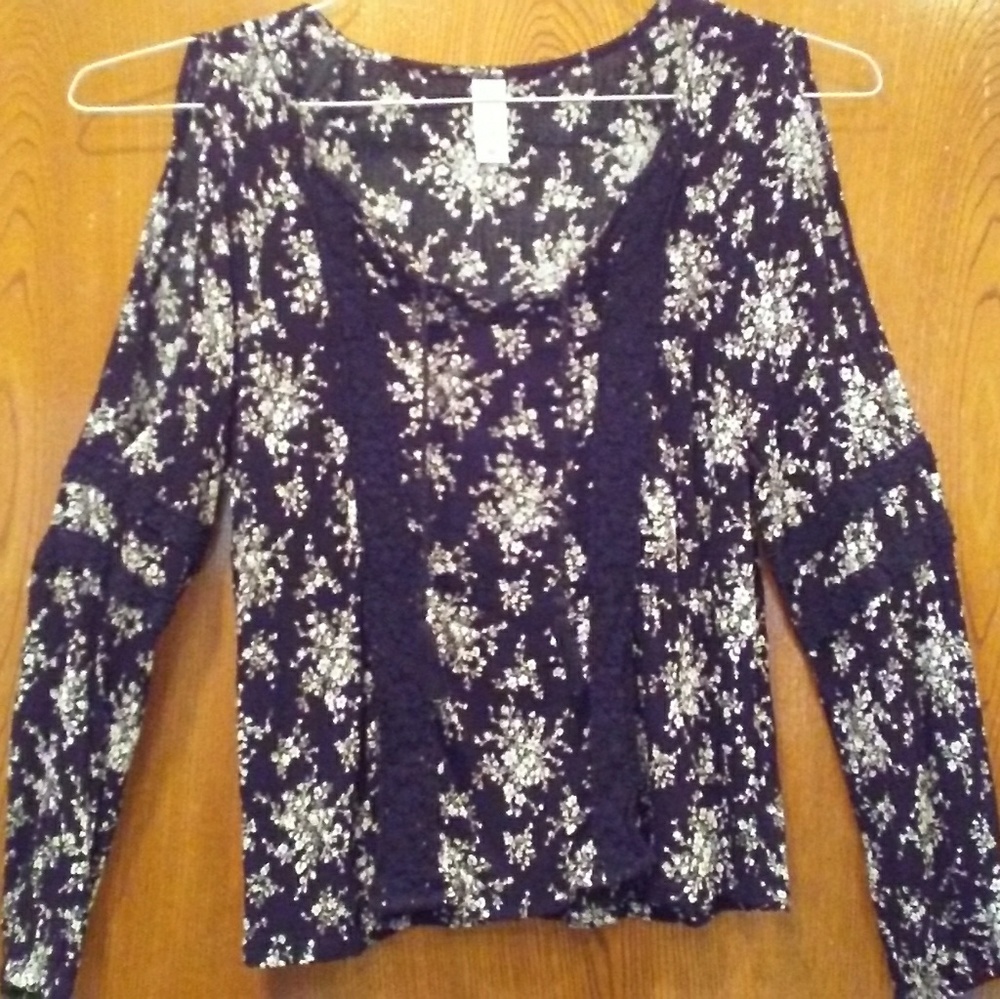 Justice open shoulder top